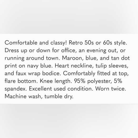 Retro 1950s, 1960s Navy Sweetheart Dress, Jersey Knit - Picture 7 of 7